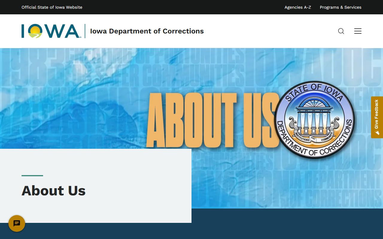 Iowa Department of Corrections About page for IDOC inmate population context